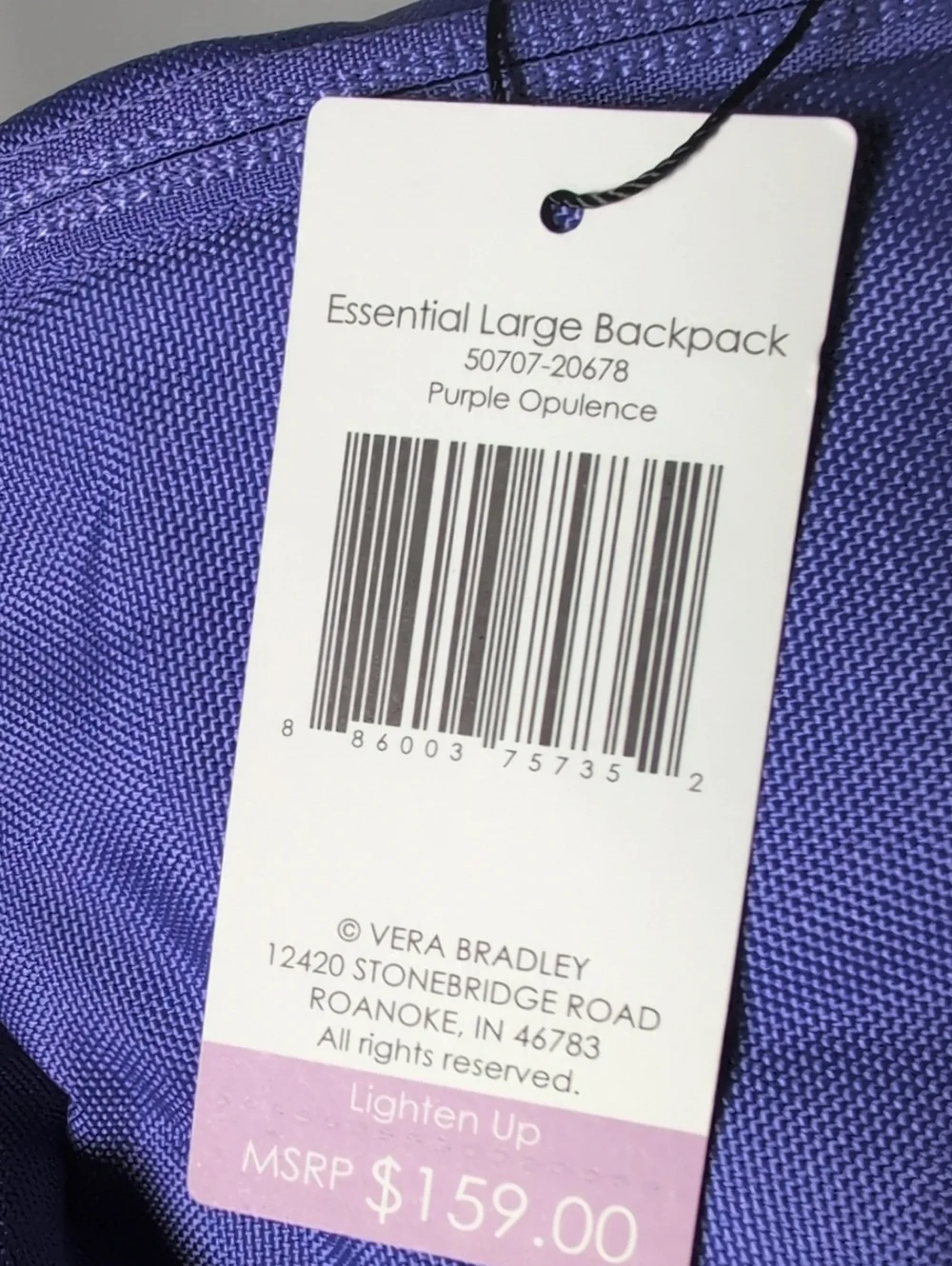 Vera Bradley Essential Large Backpack in Purple Opulence